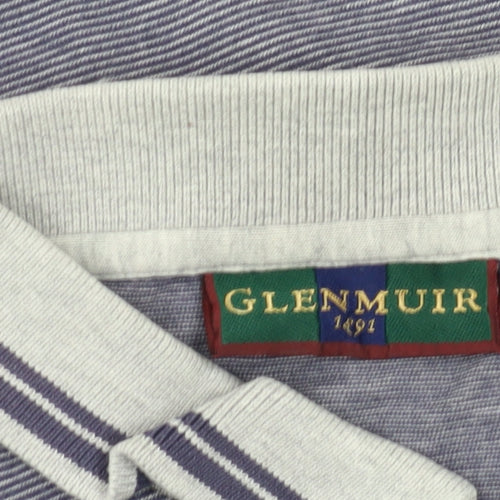 Glenmuir Men’s Grey Striped Polo, Size L