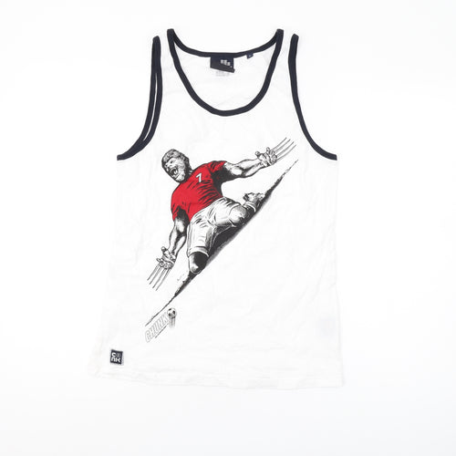 Chunk Clothing Men's White Sleeveless Graphic T-Shirt, Size S