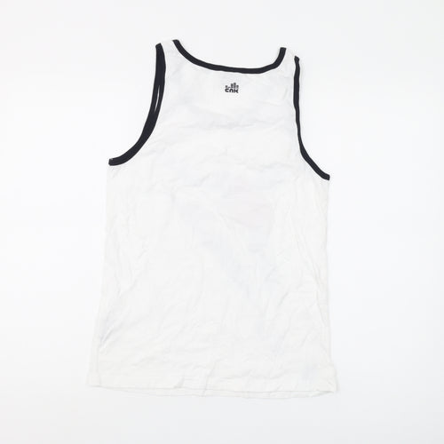 Chunk Clothing Men's White Sleeveless Graphic T-Shirt, Size S