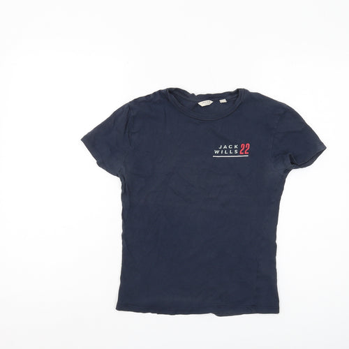 Jack Wills Women's Blue Crew Neck T-Shirt Size 8