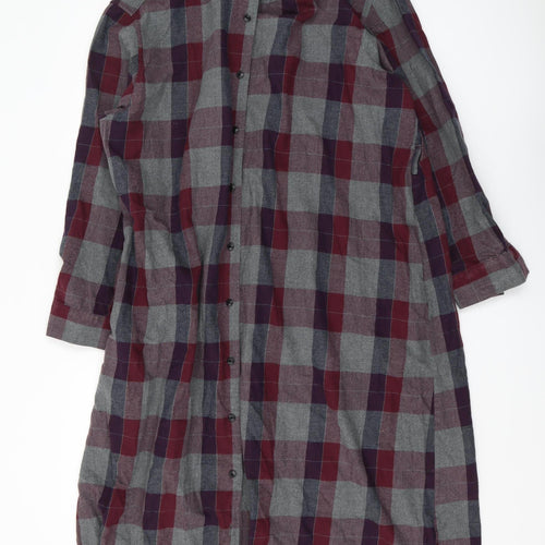 Uniqlo Women's Multicoloured Plaid Shirt Dress, L