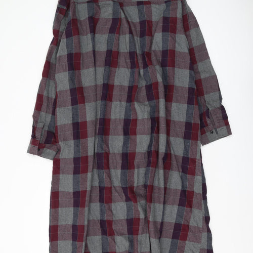Uniqlo Women's Multicoloured Plaid Shirt Dress, L