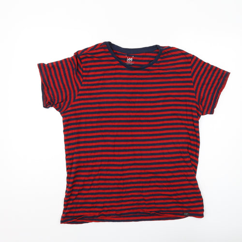 Lee Men's Striped Cotton T-Shirt - M, Multicoloured Stylish
