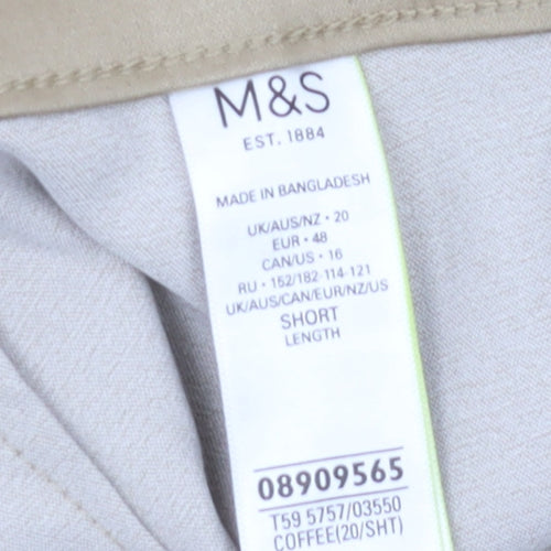 Marks and Spencer Women's Beige Chino Trousers Size 20