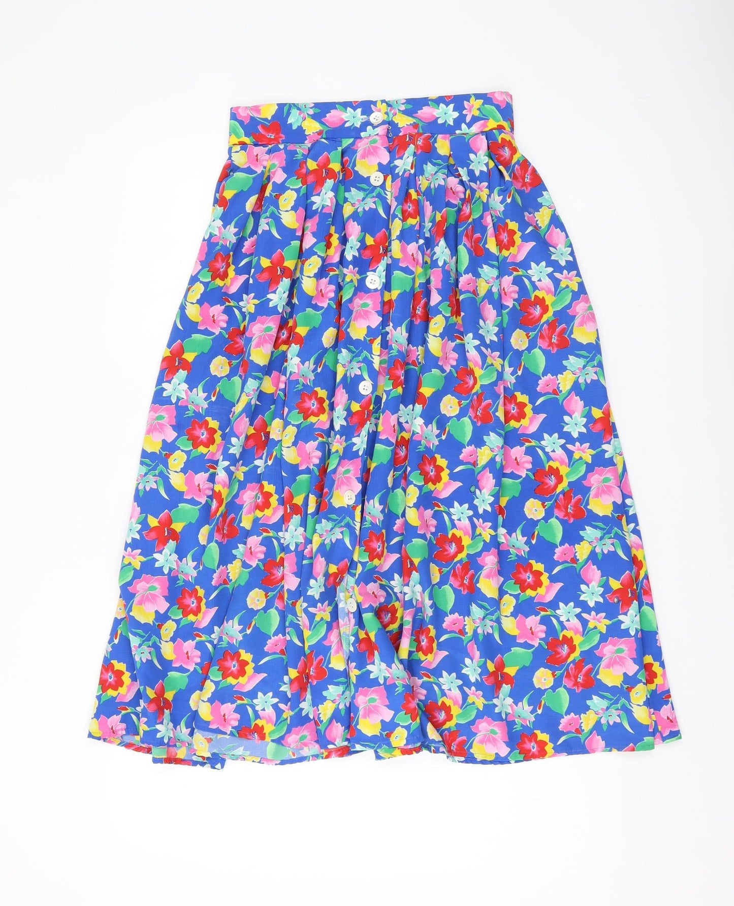 Jaeger Women's Multicoloured Floral A-Line Midi Skirt 12