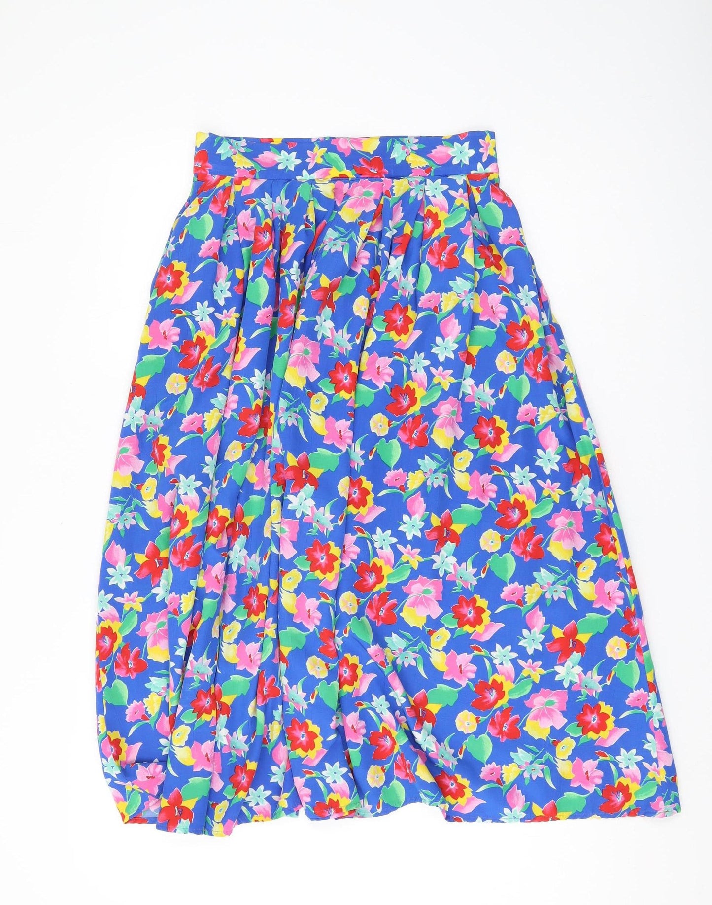 Jaeger Women's Multicoloured Floral A-Line Midi Skirt 12