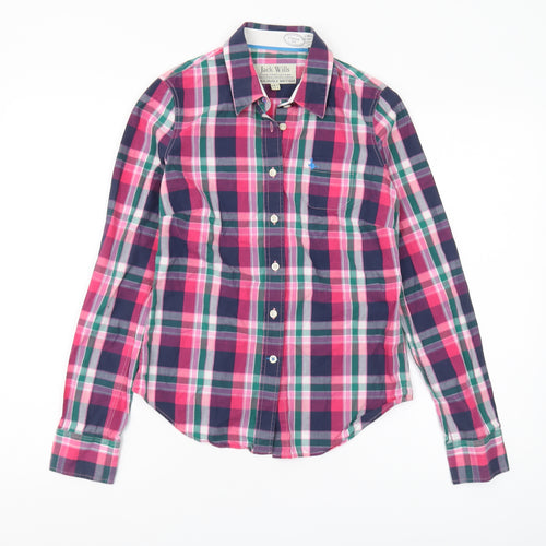 Jack Wills Women's Multicoloured Plaid Button-Up Shirt Size 8