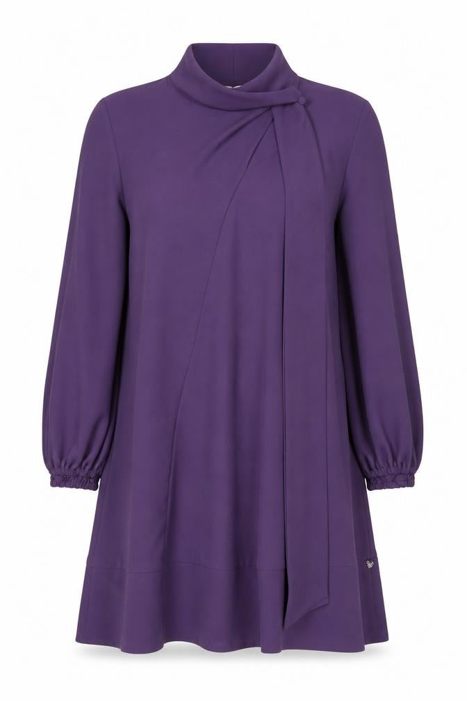Front view of Mat. Women's Purple Long Sleeve Dress M