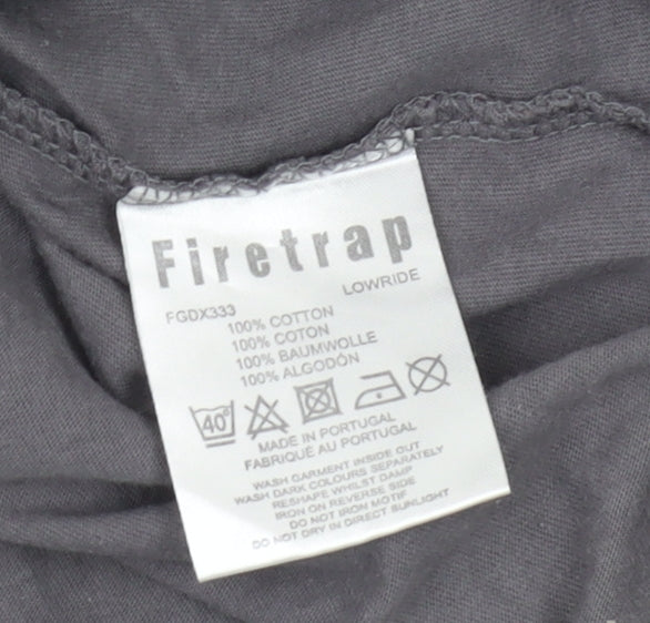 Firetrap Men's XL Grey Motorcycle Graphic T-Shirt