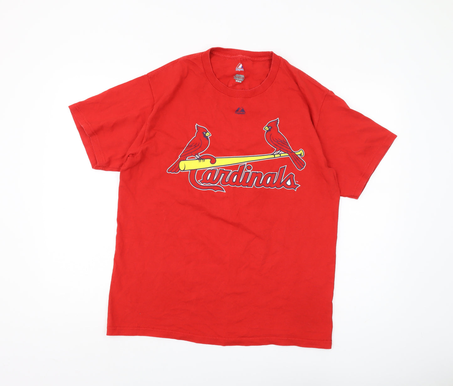 Majestic Men's Red Sports T-Shirt, Size M, Graphic Print
