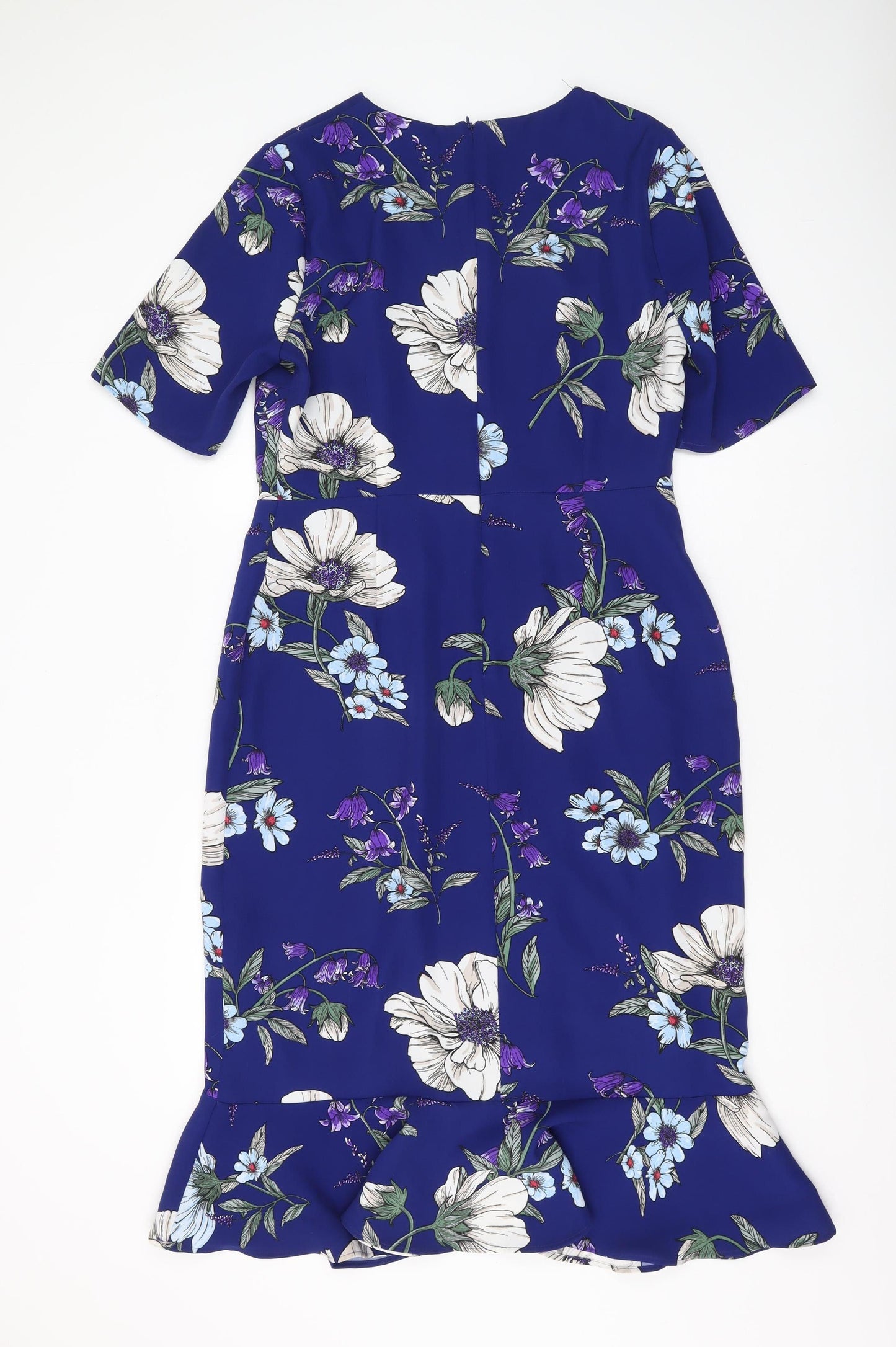 Phase Eight Women Blue Floral Sheath Dress Size 14