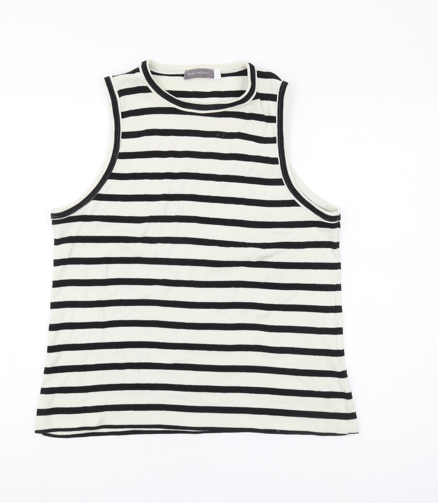 Mint Velvet Women's Black Striped Tank Top XL Jersey