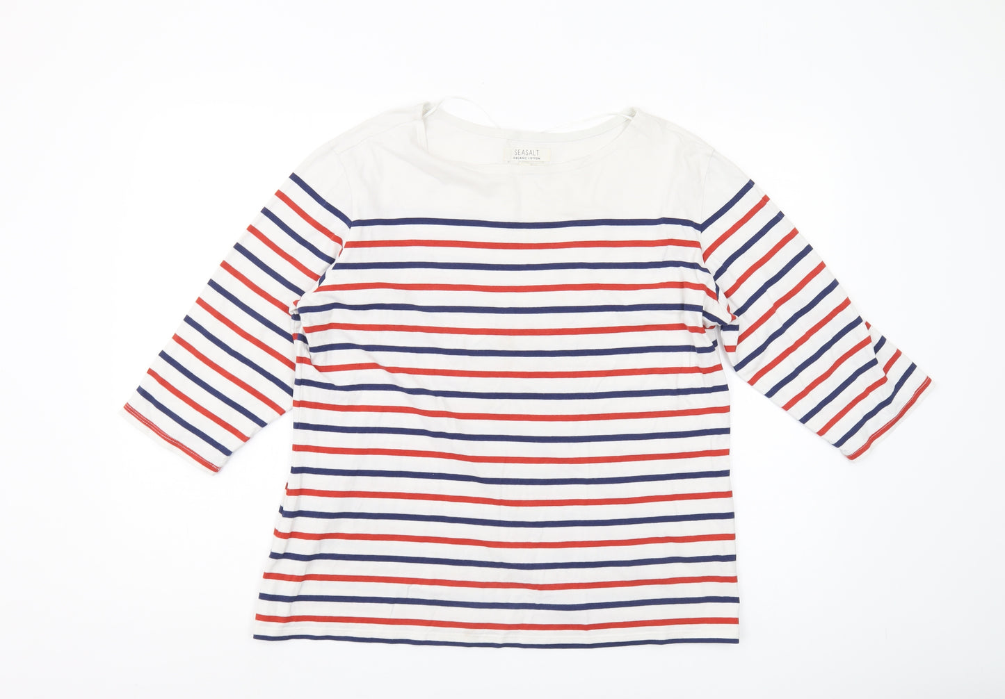 Seasalt Women's Multicolour Striped T-Shirt 3/4 Sleeve