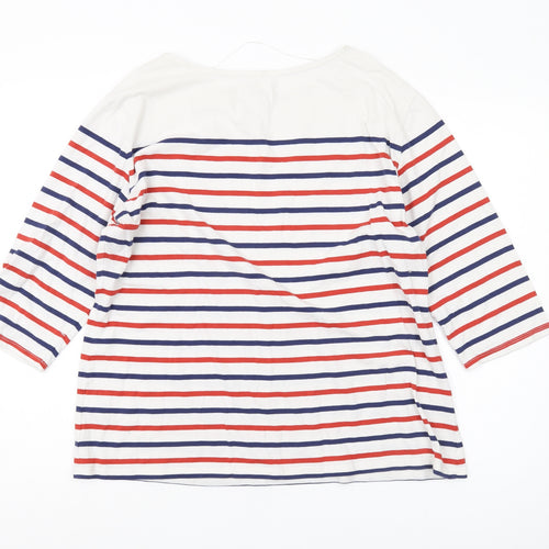Seasalt Women's Multicolour Striped T-Shirt 3/4 Sleeve