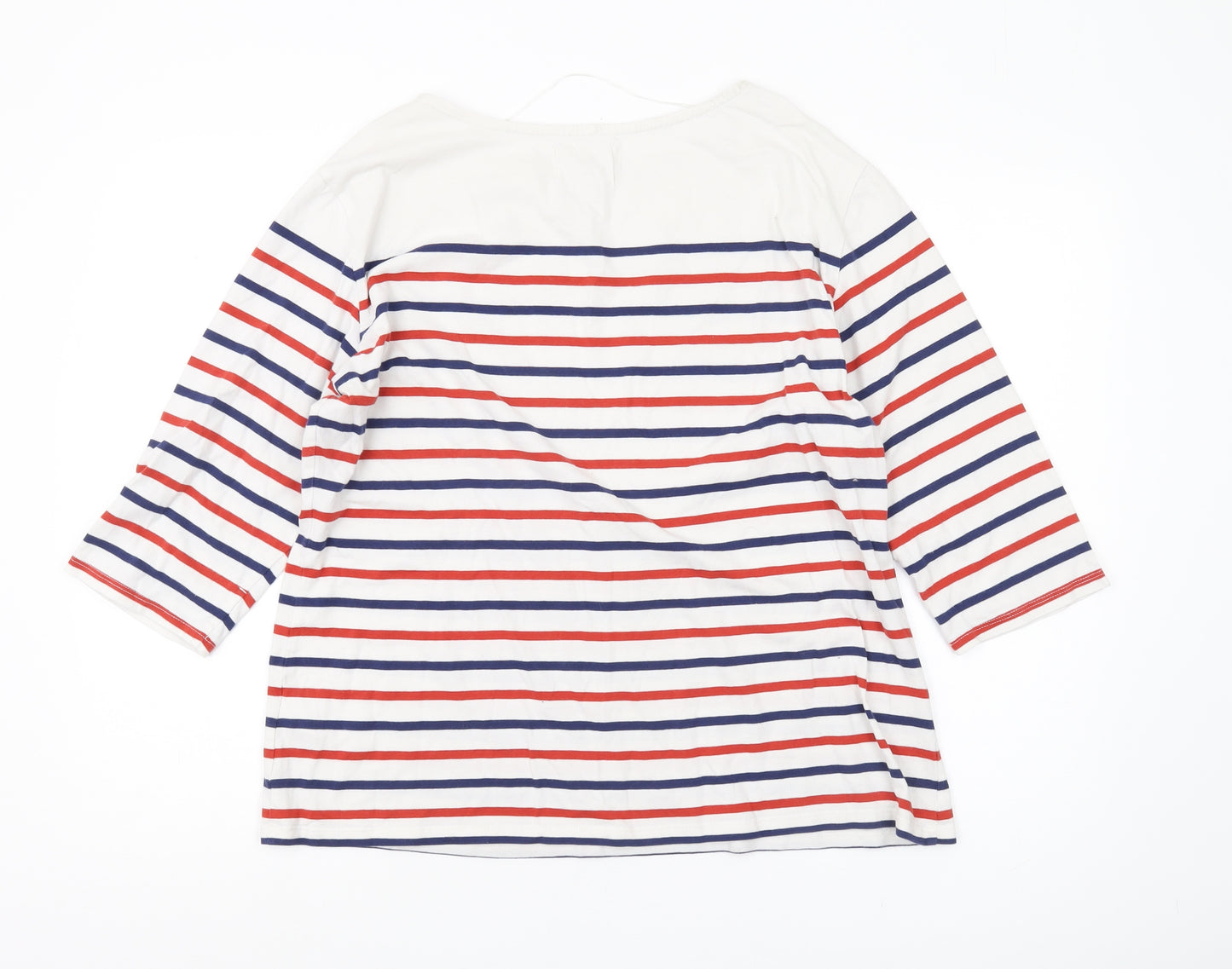 Seasalt Women's Multicolour Striped T-Shirt 3/4 Sleeve
