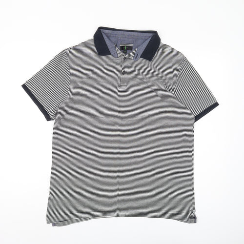 Jasper Conran Men's M Black Striped Polo Shirt