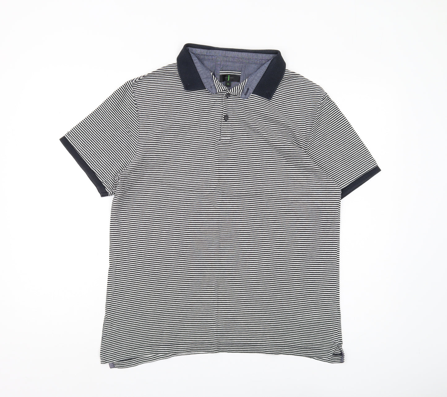 Jasper Conran Men's M Black Striped Polo Shirt
