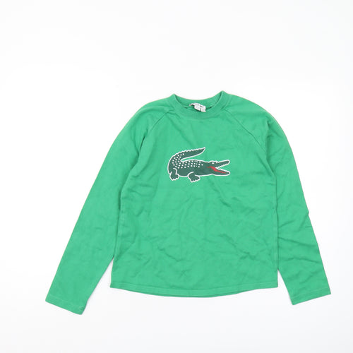 Lacoste Boys Green Long Sleeve T-Shirt, Size 10 Years