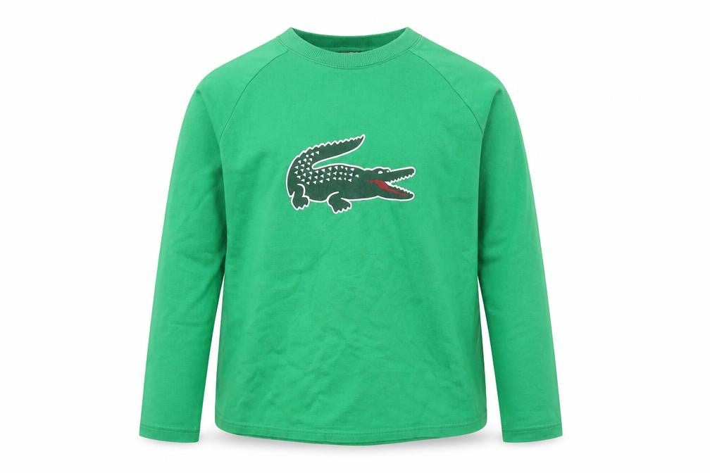 Lacoste Boys Green Long Sleeve T-Shirt, Size 10 Years