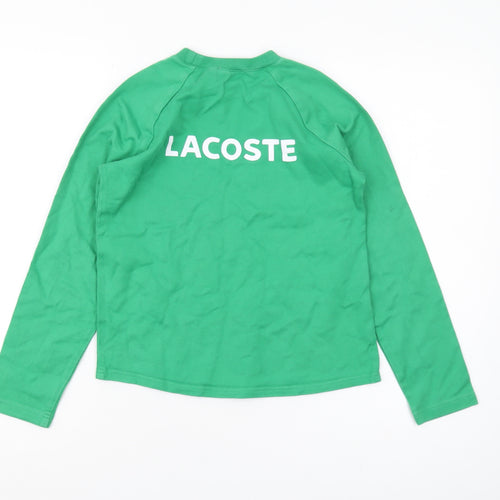 Lacoste Boys Green Long Sleeve T-Shirt, Size 10 Years
