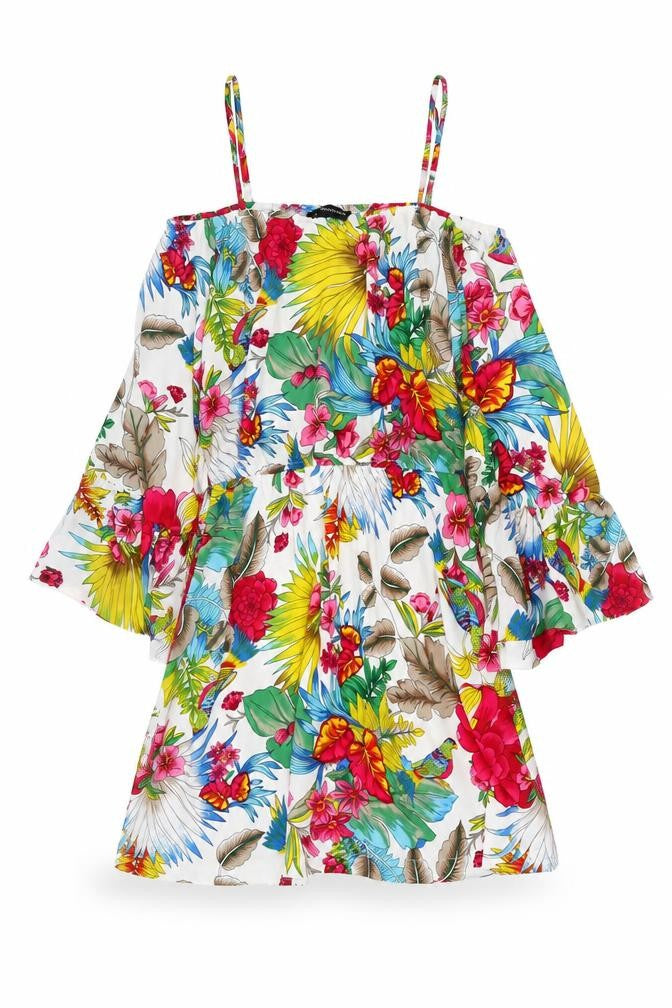 Front view of PRETTYLITTLETHING Women's Floral A-Line Dress, size 10