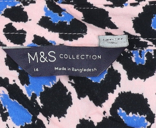 Marks and Spencer Women's Multicolour Animal Print Shirt Dress, Size 14