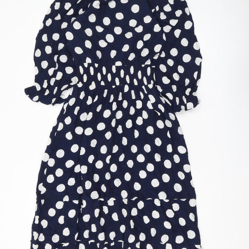 Marks and Spencer Women Blue Polka Dot Midi Dress S