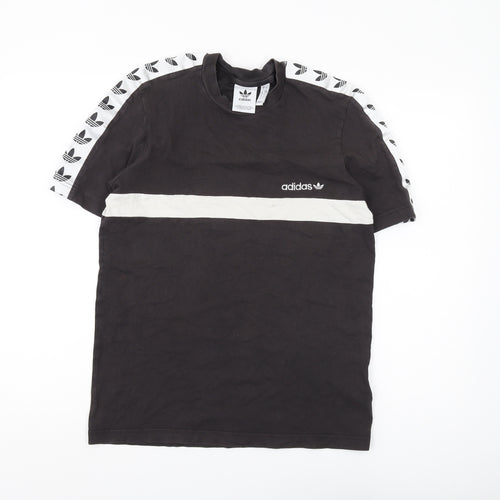 Adidas Men's Black Cotton Crew Neck T-Shirt, Size S