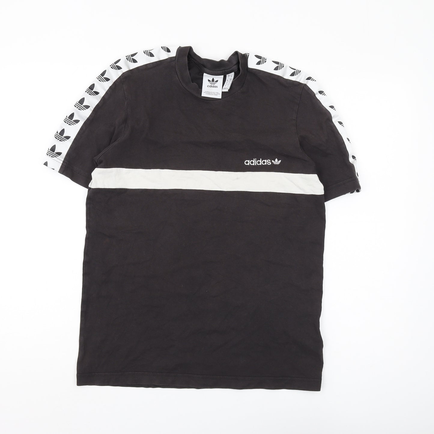 Adidas Men's Black Cotton Crew Neck T-Shirt, Size S