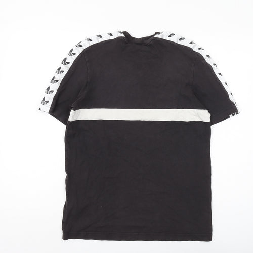Adidas Men's Black Cotton Crew Neck T-Shirt, Size S