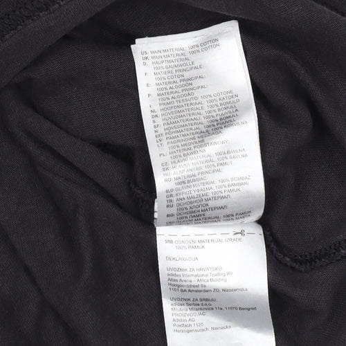 Adidas Men's Black Cotton Crew Neck T-Shirt, Size S