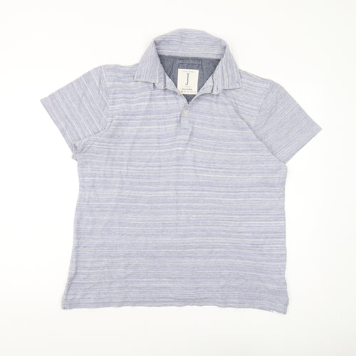 Jasper Conran Men's Blue Striped Polo Shirt S