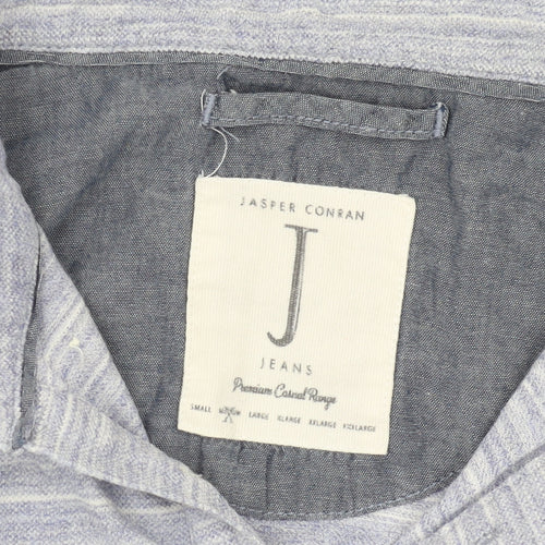Jasper Conran Men's Blue Striped Polo Shirt S