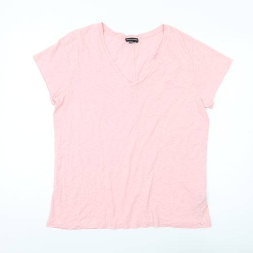 Superdry Women's Pink V-Neck T-Shirt, Size 14, Casual Style
