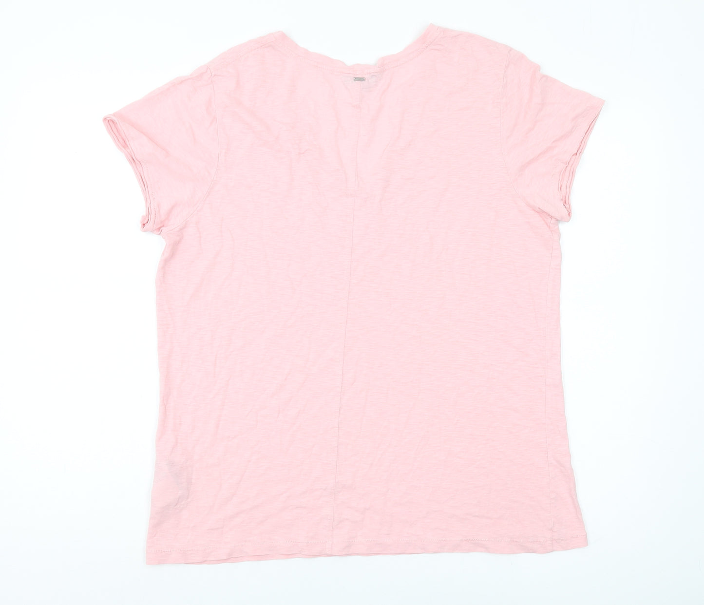 Superdry Women's Pink V-Neck T-Shirt, Size 14, Casual Style