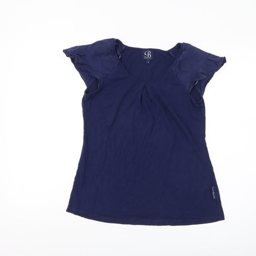 Ted Baker Women's Blue Flutter Sleeve T-Shirt - Size 8