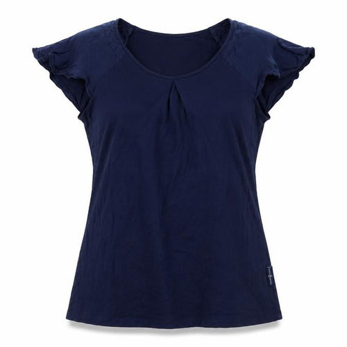 Ted Baker Women's Blue Flutter Sleeve T-Shirt - Size 8