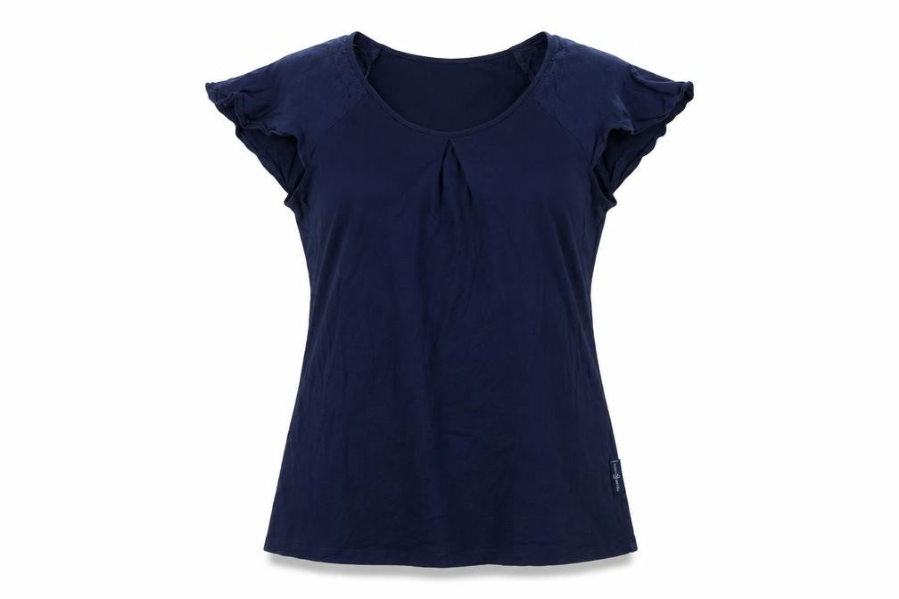 Ted Baker Women's Blue Flutter Sleeve T-Shirt - Size 8