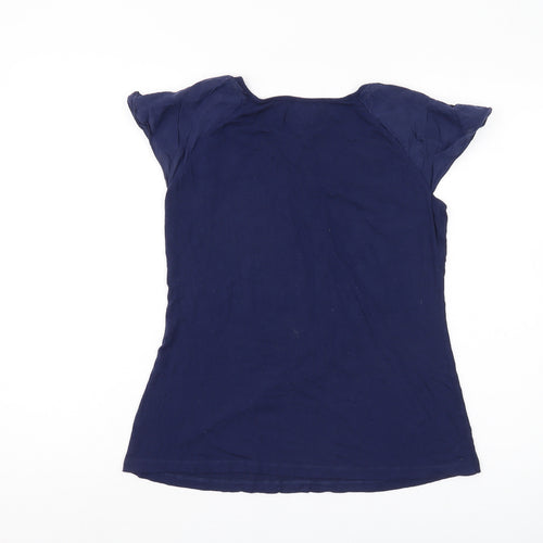 Ted Baker Women's Blue Flutter Sleeve T-Shirt - Size 8