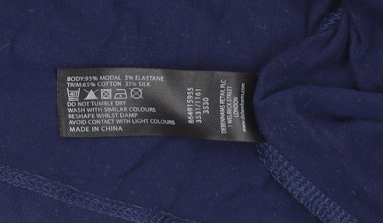 Ted Baker Women's Blue Flutter Sleeve T-Shirt - Size 8