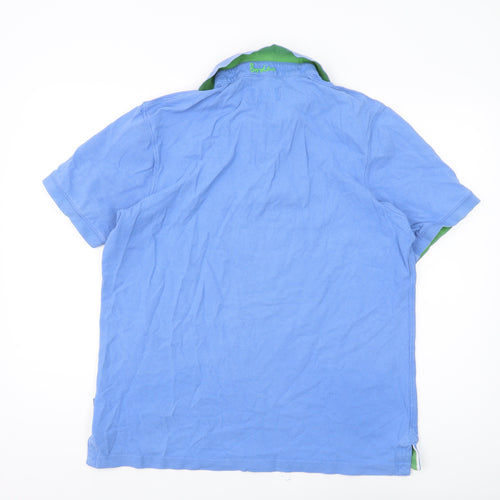 Boden Men's Blue Short Sleeve Polo Shirt L