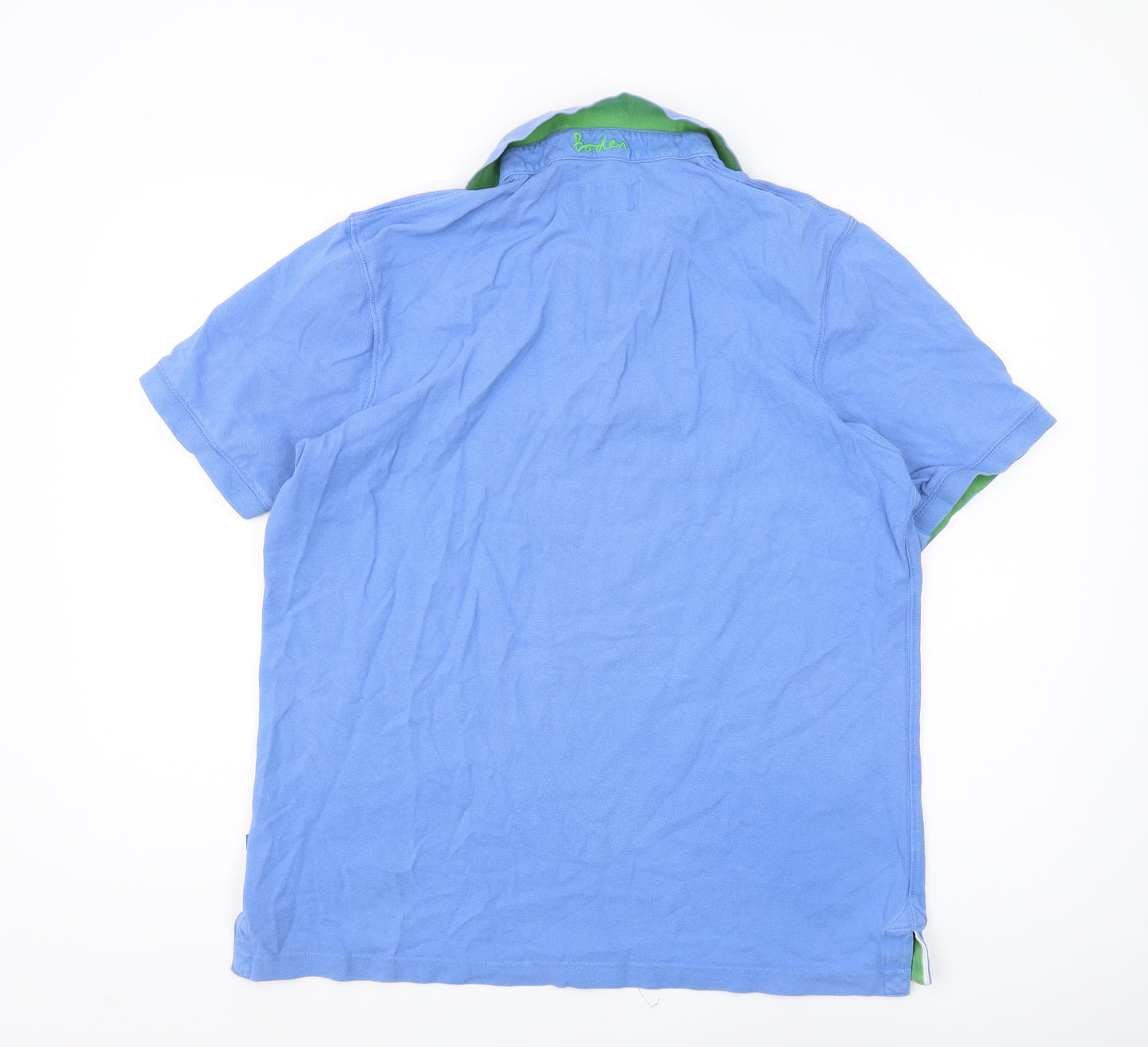 Boden Men's Blue Short Sleeve Polo Shirt L