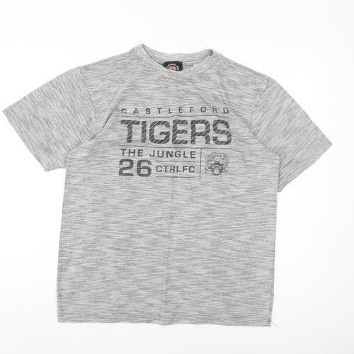 Castleford Tigers Men's Grey S Logo T-Shirt