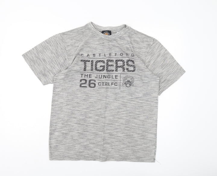 Castleford Tigers Men's Grey S Logo T-Shirt