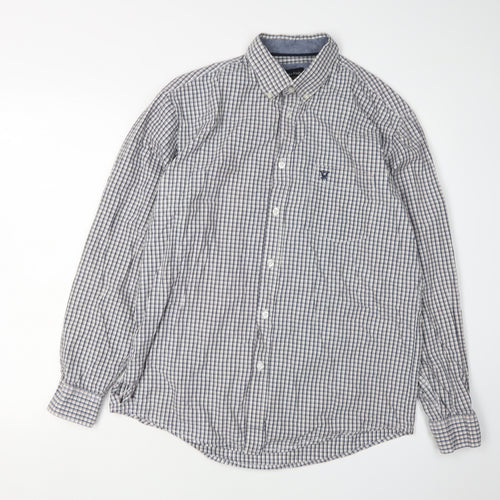 James Pringle Men's Blue Check Long Sleeve Shirt M