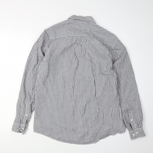 James Pringle Men's Blue Check Long Sleeve Shirt M