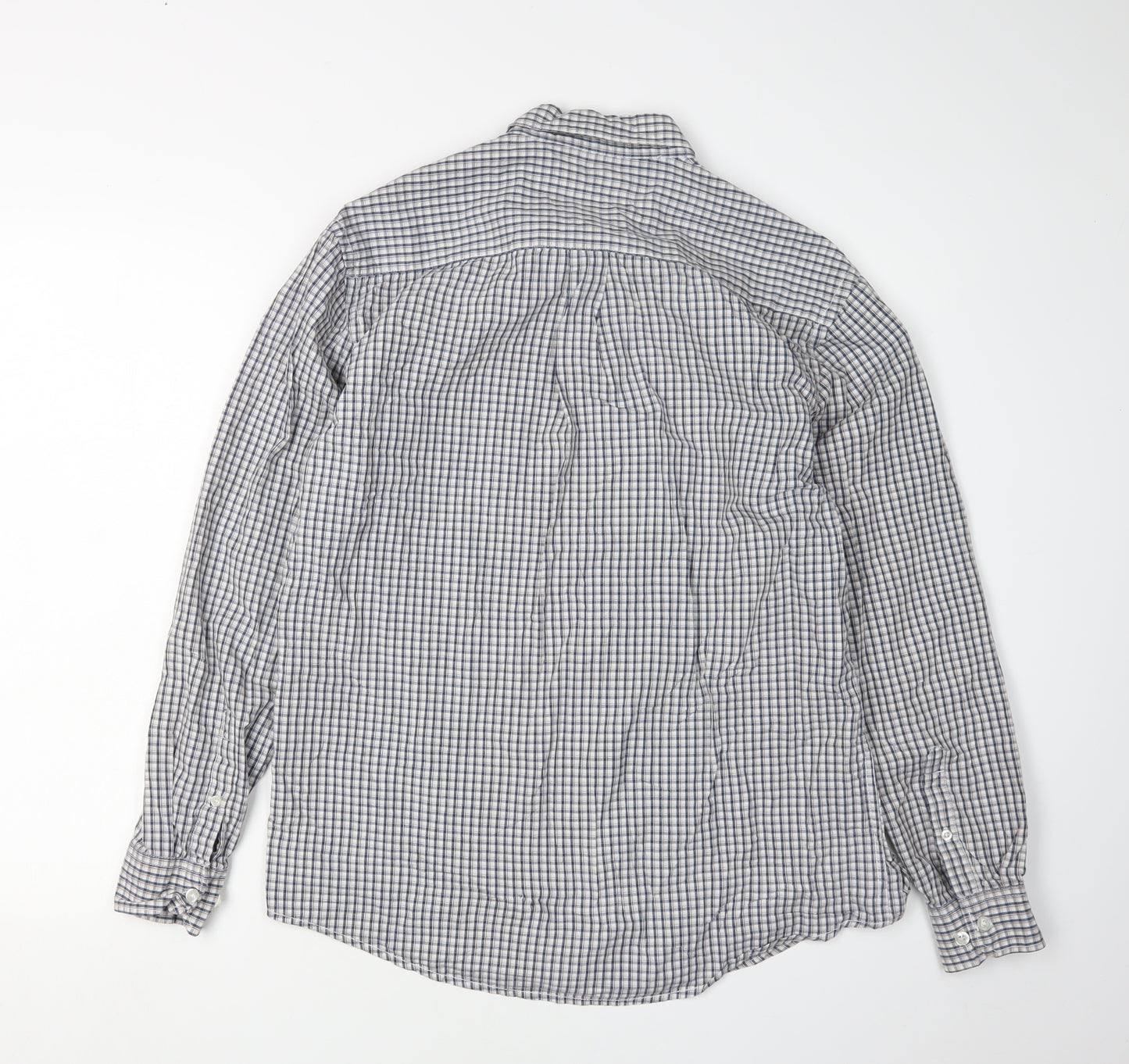 James Pringle Men's Blue Check Long Sleeve Shirt M