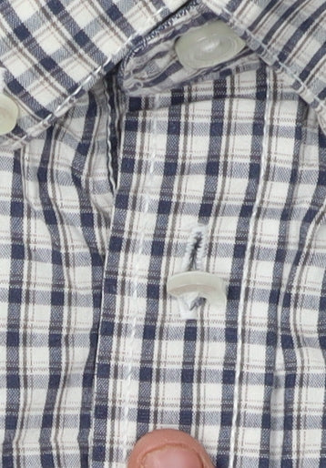 James Pringle Men's Blue Check Long Sleeve Shirt M