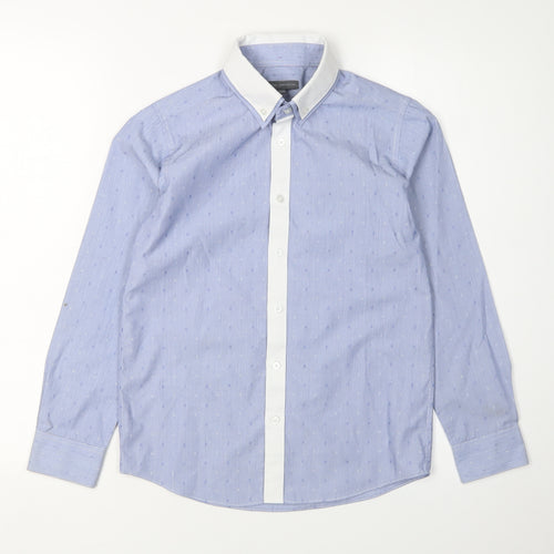 Rocha John Rocha Boys Blue Striped Dress Shirt, 11 Years