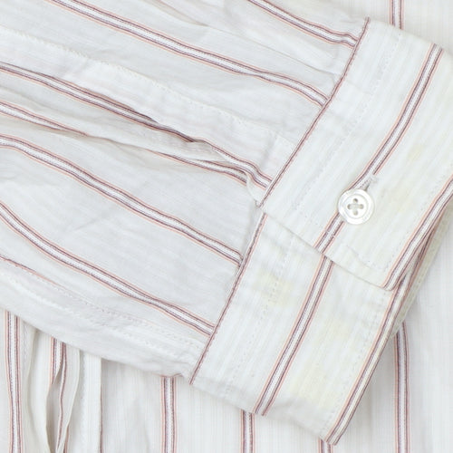 Hugo Boss Men's White 2XL Slim Fit Striped Shirt